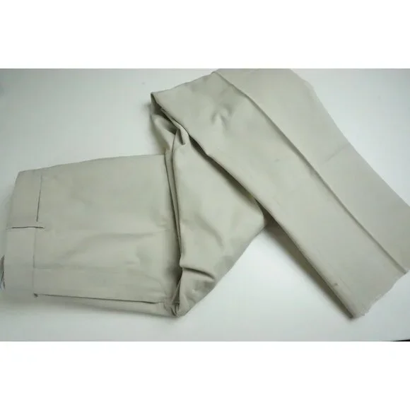 Burberry London Beige Khaki 100% Cotton Mens Pants Trousers Sz 48 EU NEW